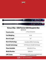 2025 Victus Vibe USA Patriots Ya-Ya Load USA Slowpitch Softball Bat - VSPV2YA