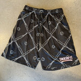 Smash It Sports Mesh Shorts - Bats and Balls (Black/White)