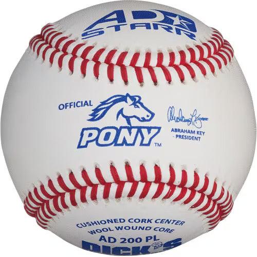 AD STARR Pony League Baseballs (Ages 16 & Under) - AD 200 PL