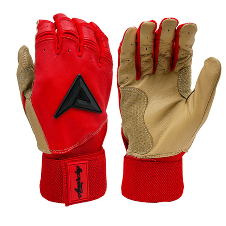 Anarchy Grindstone Long Cuff Batting Glove - Red/Tan/Black