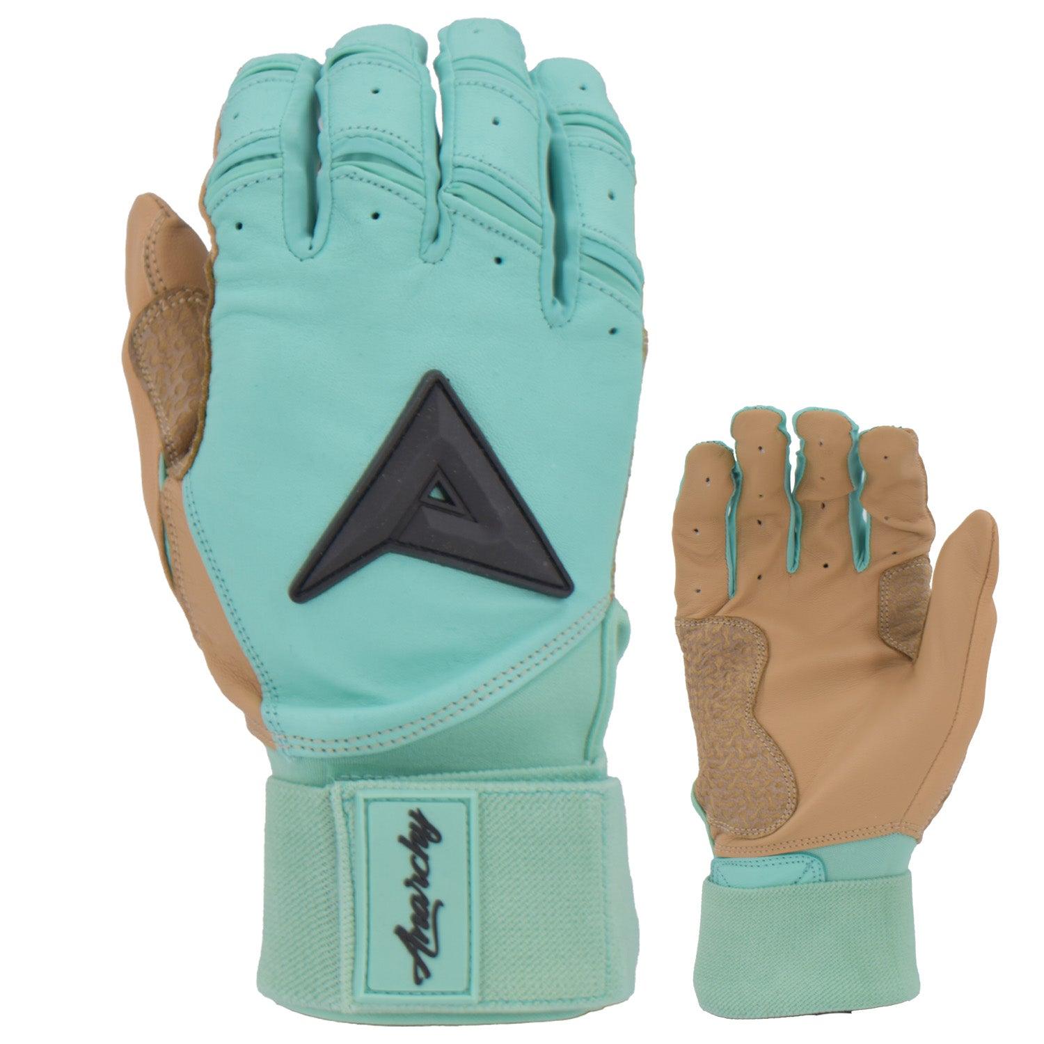 Anarchy Grindstone Long Cuff Batting Glove - Mint/Tan/Black