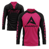 Anarchy Hooded Long Sleeve Tee - Hot Pink/Black