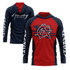 Anarchy Hooded Long Sleeve Tee - Red/Navy