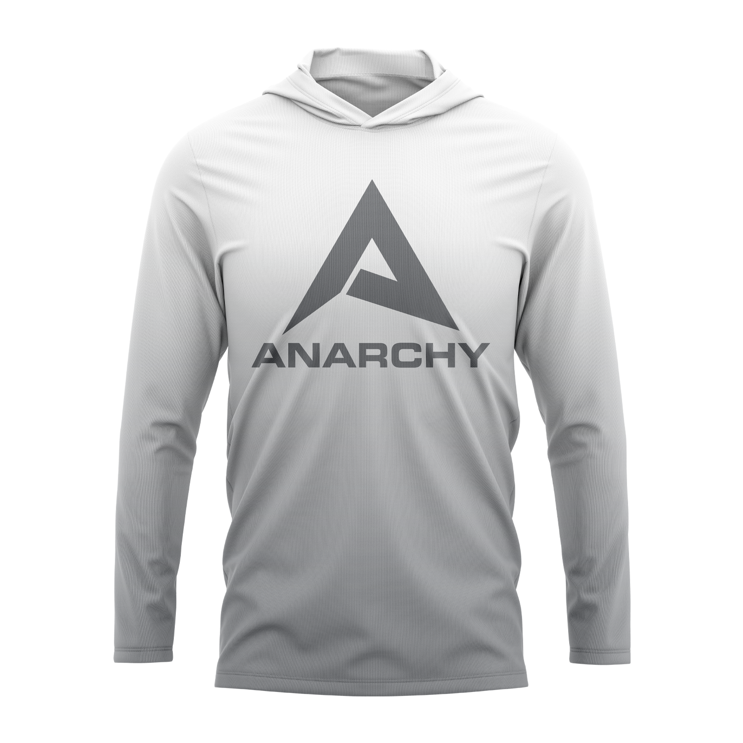 Anarchy Hooded Long Sleeve Tee - White/Grey Fade