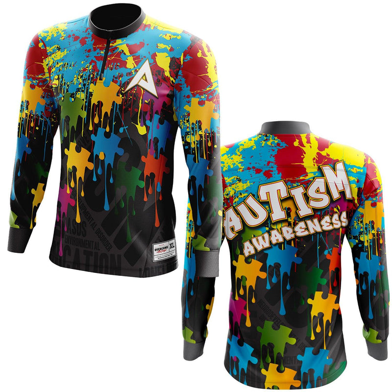 Anarchy Bat Company Long Sleeve Quarter Zip - Autism Awareness - Smash It Sports