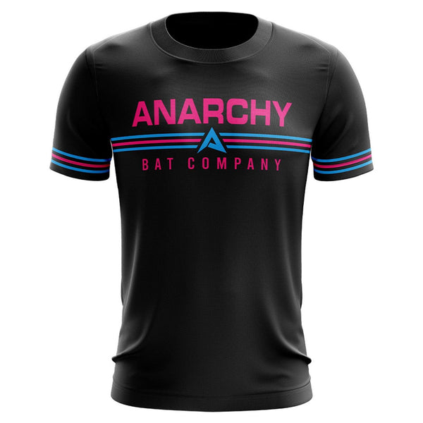 Anarchy Bat Company Short Sleeve Shirt - Retro (Black/Pink/Carolina) - Smash It Sports