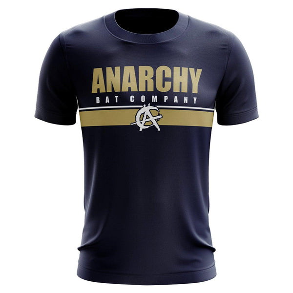 Anarchy Bat Company Short Sleeve Shirt - Retro (Navy/Vegas Gold/White) - Smash It Sports