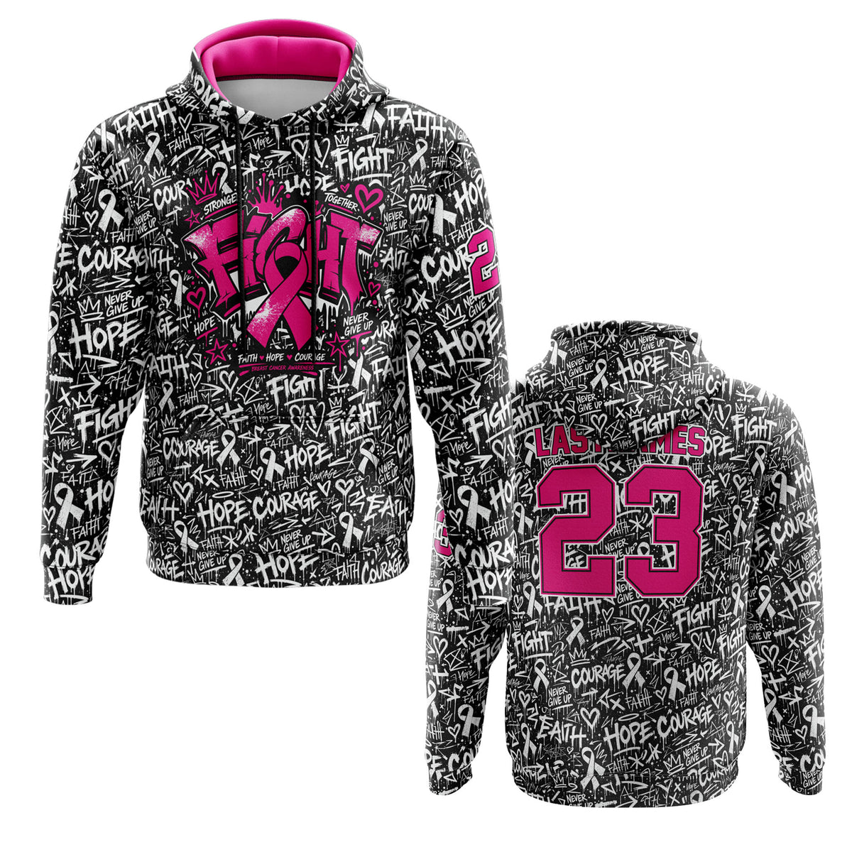 2026 Smash It Sports Breast Cancer Awareness Hoodie (Customized Buy-In) Graffiti