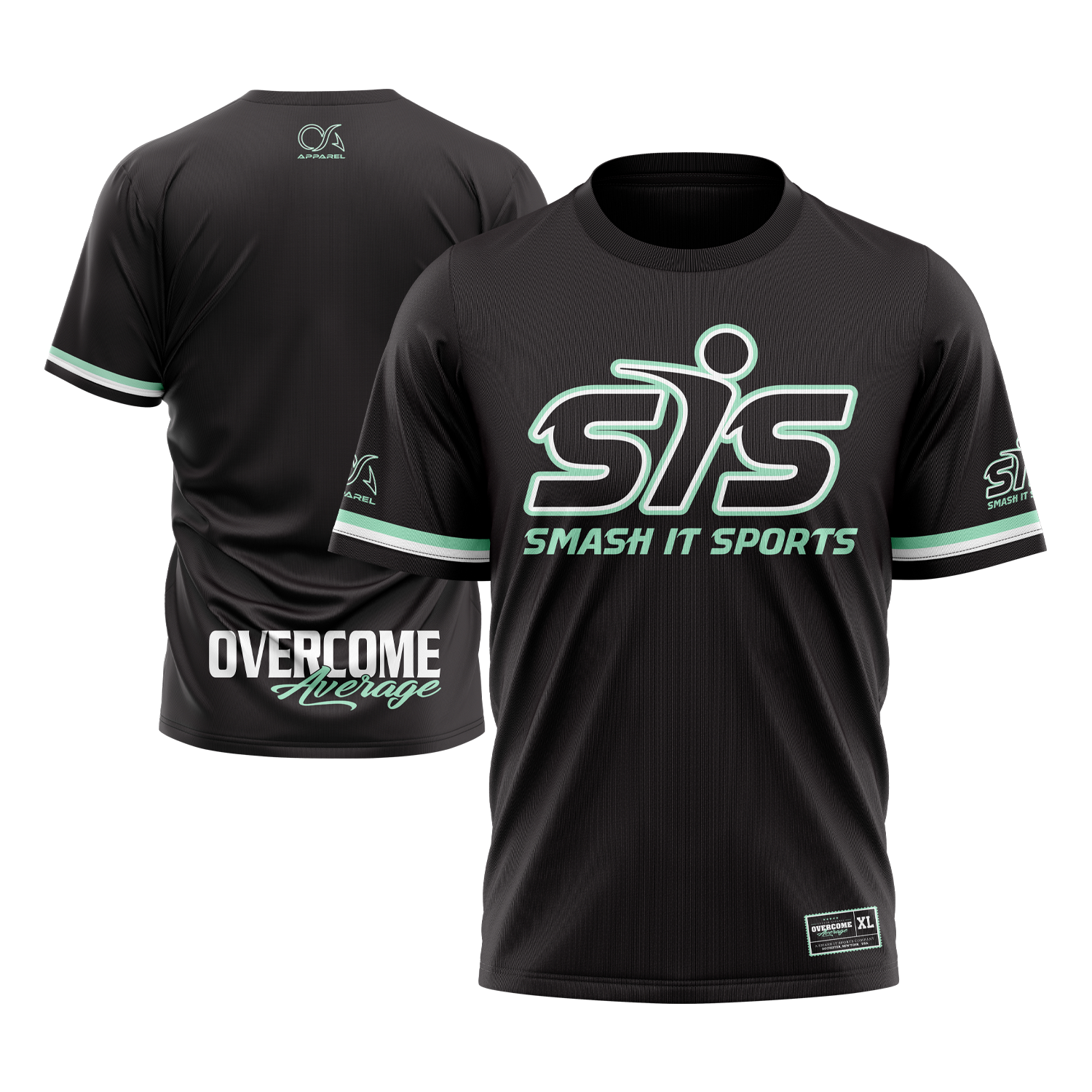 Smash It Sports Short Sleeve Shirt - The League (Black/Mint)