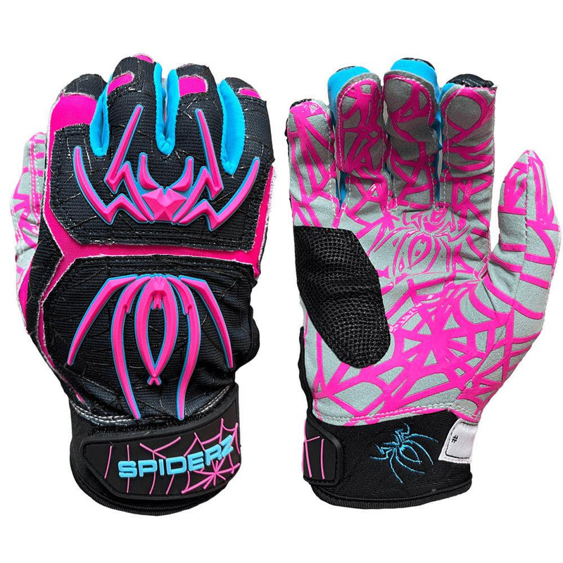 Spiderz HYBRID Batting Gloves - Black Vice - Smash It Sports