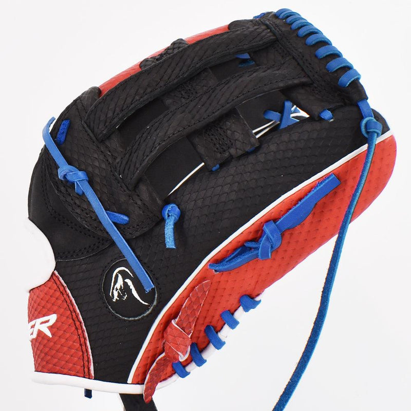 Viper Japanese Kip Leather Fielding Glove Black/Red/Royal - Smash It Sports