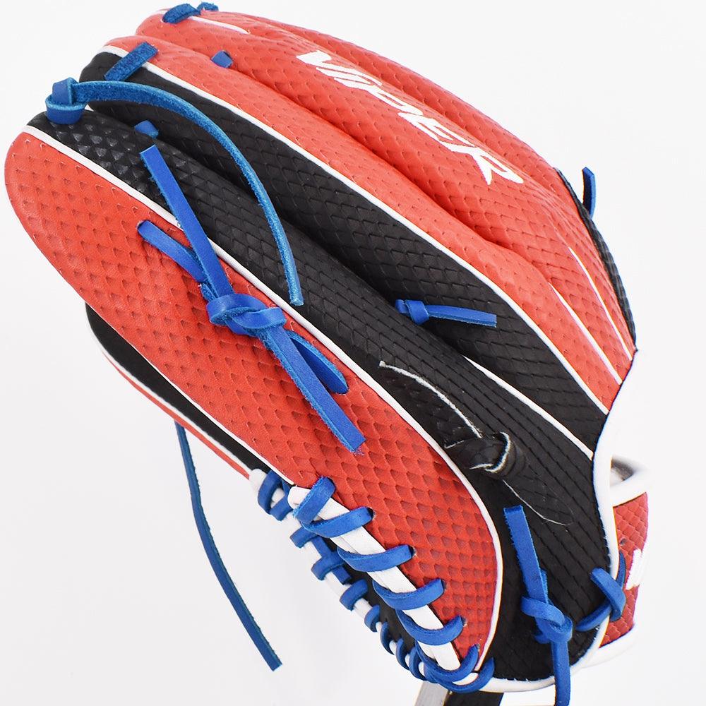 Viper Japanese Kip Leather Fielding Glove Black/Red/Royal - Smash It Sports