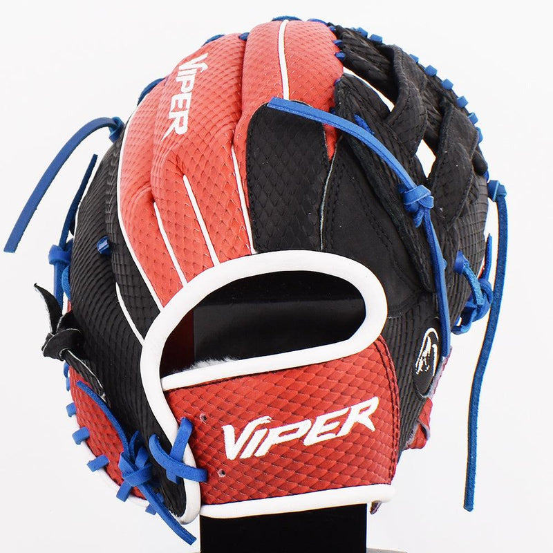 Viper Japanese Kip Leather Fielding Glove Black/Red/Royal - Smash It Sports