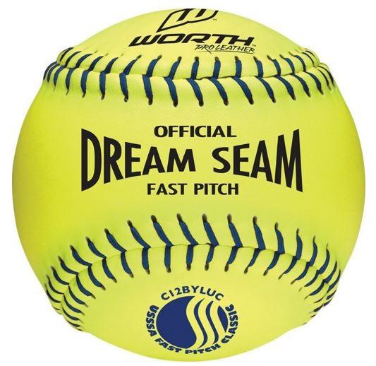 Rawlings USSSA 12" Official Dream Seam Fastpitch Softballs C12BYLUC