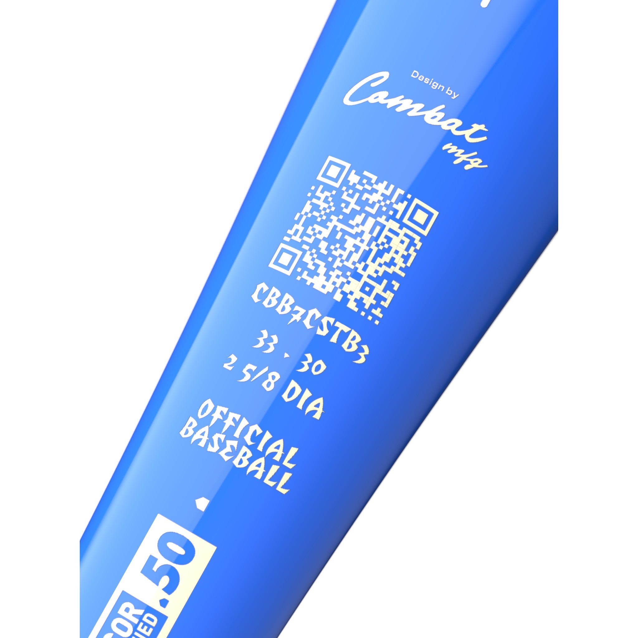 2026 Combat MFG Coastal Collective Mavericks Spec-A1 -3 BBCOR Baseball Bat - CBB7CSTB3 - taper closeup