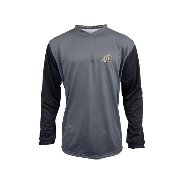 Anarchy Silver Foil Logo Quarter Zip Pullover - Charcoal/Black - Smash It Sports