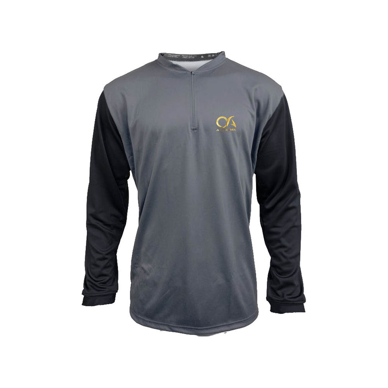 OA Gold Foil Logo Quarter Zip Pullover - Charcoal/Black - Smash It Sports