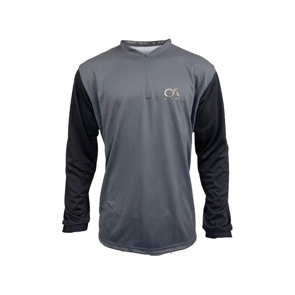 OA Silver Foil Logo Quarter Zip Pullover - Charcoal/Black - Smash It Sports