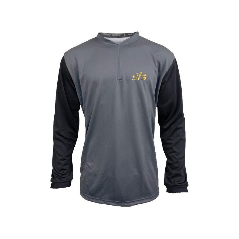 Smash It Sports Gold Foil Logo Quarter Zip Pullover - Charcoal/Black - Smash It Sports