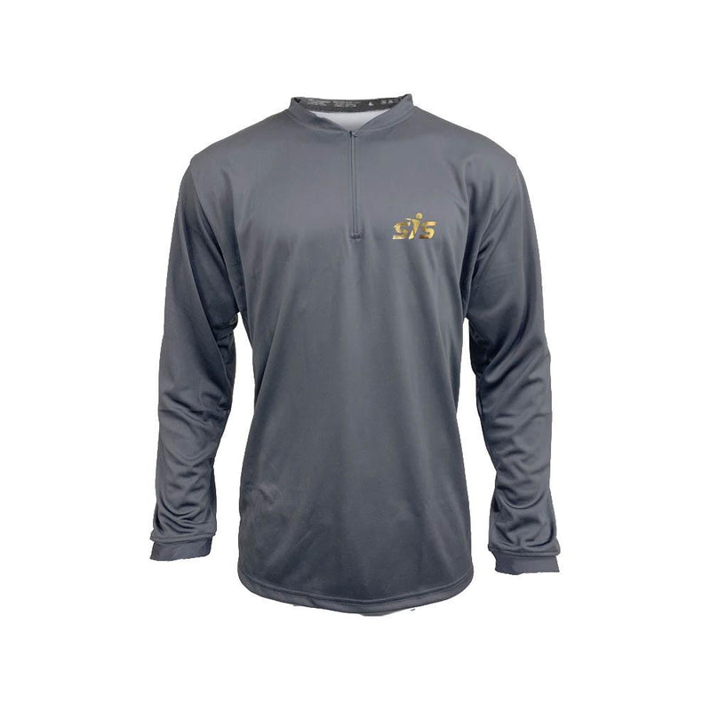Smash It Sports Gold Foil Logo Quarter Zip Pullover - Charcoal/Charcoal