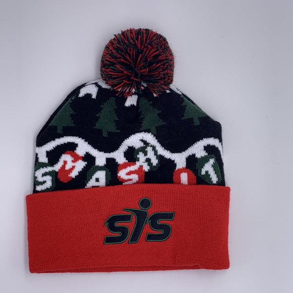 Smash It Sports Knit Pom Beanie Winter Hat-Limited Edition Christmas Lights (Smash It)