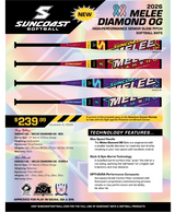 2026 Suncoast Melee Diamond OG 12" 2-Piece End Loaded SSUSA Senior Slowpitch Softball Bat