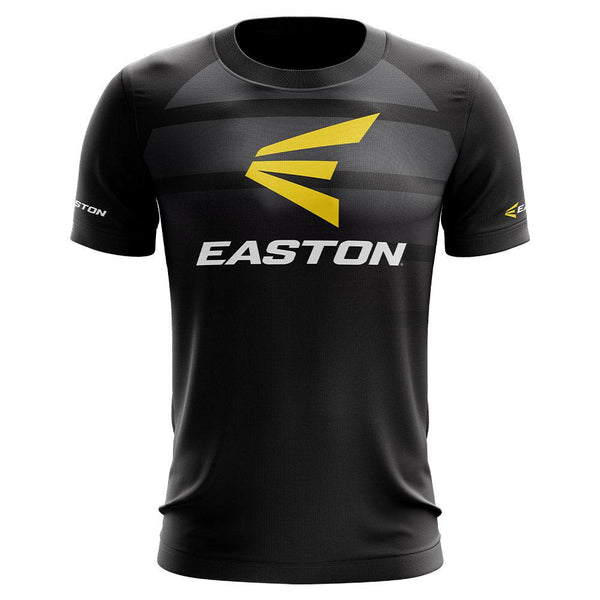Easton Screamin' E Short Sleeve Shirt Black/Yellow - Smash It Sports