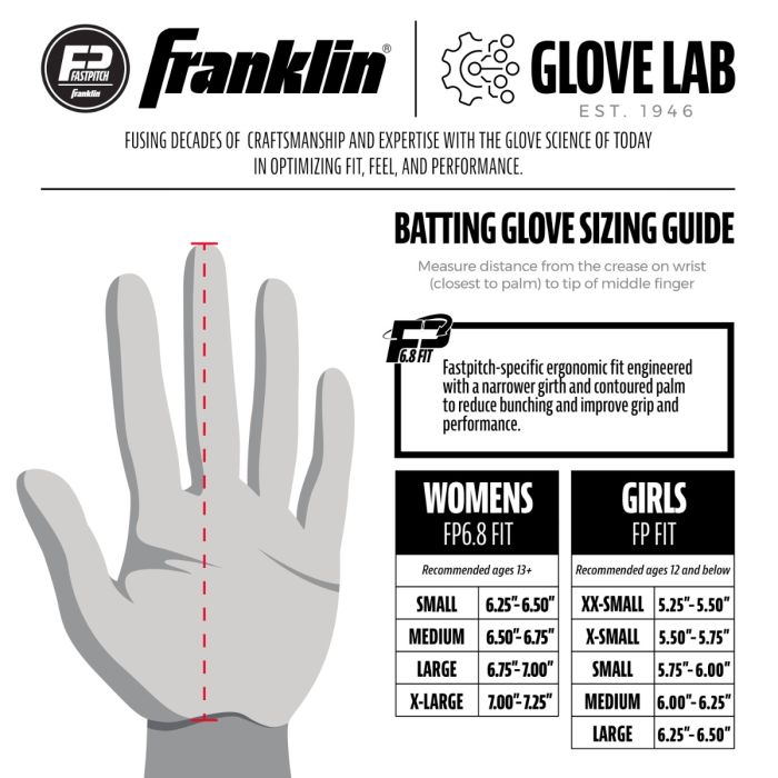 Franklin Powerstrap Infinite Fastpitch Batting Gloves (Multiple Colors)