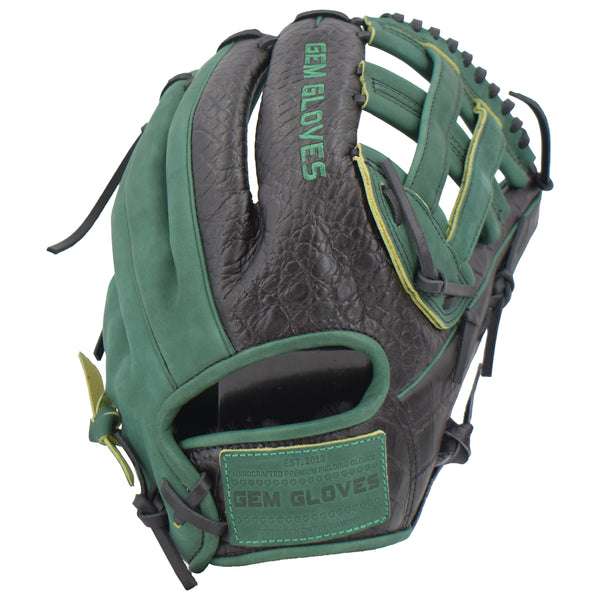 Gem Gloves Softball Fielding Glove - GEM003 (Black/Dark Green)