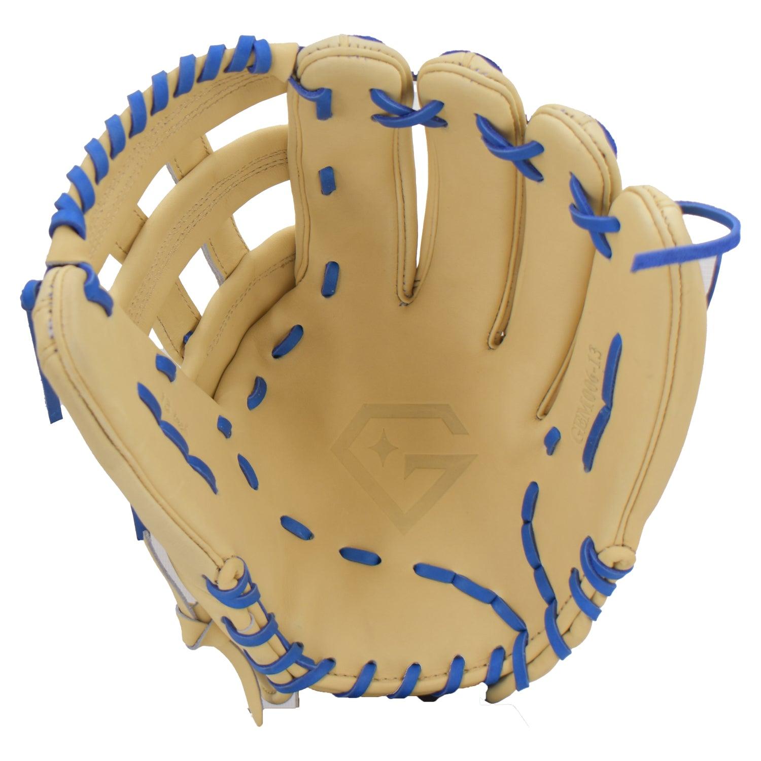 Gem Gloves Softball Fielding Glove - GEM006 (Tan/Royal)