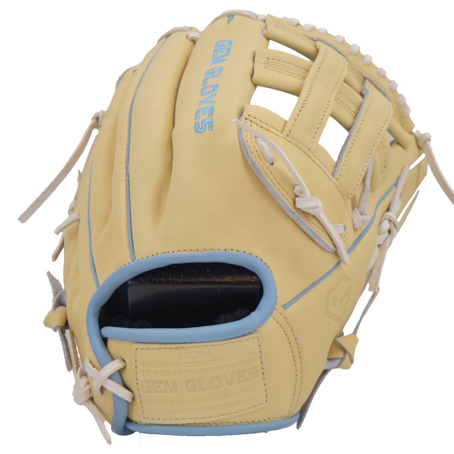 Gem Gloves Softball Fielding Glove - GEM008 (Tan/Carolina)