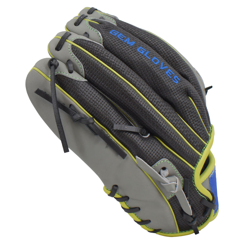 Gem Gloves Softball Fielding Glove - GEM010 Charcoal/Black/Neon Green