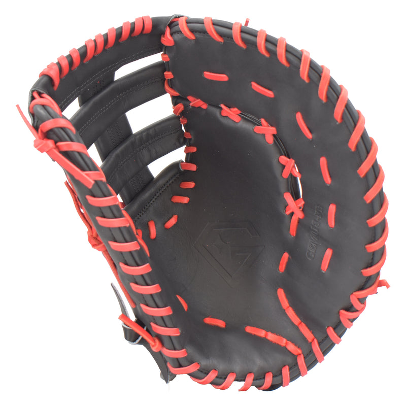 Gem Gloves Softball First Base Mitt/Glove - GEM018 (Black/Red)