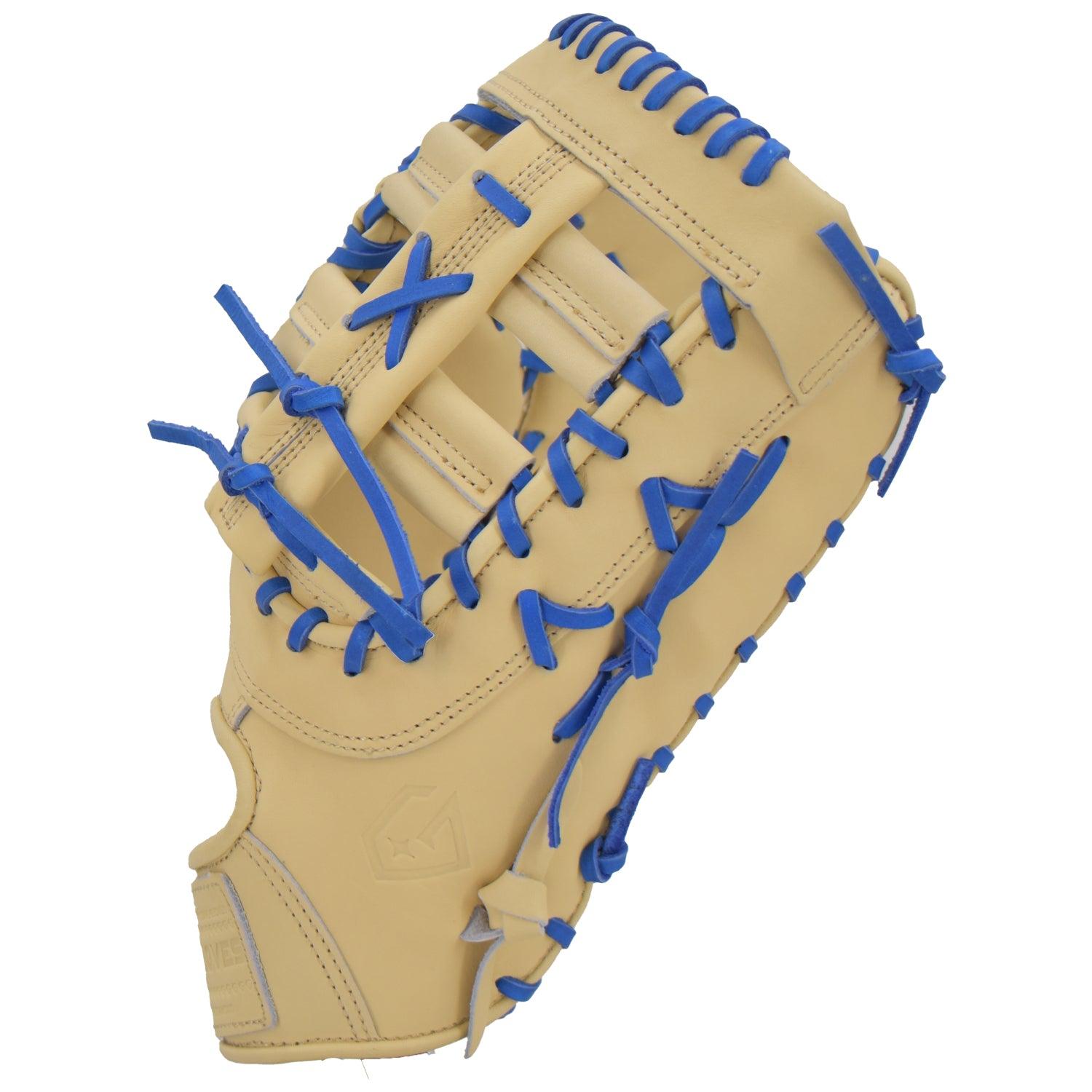 Gem Gloves Softball First Base Mitt/Glove - GEM020 (Tan/Royal)