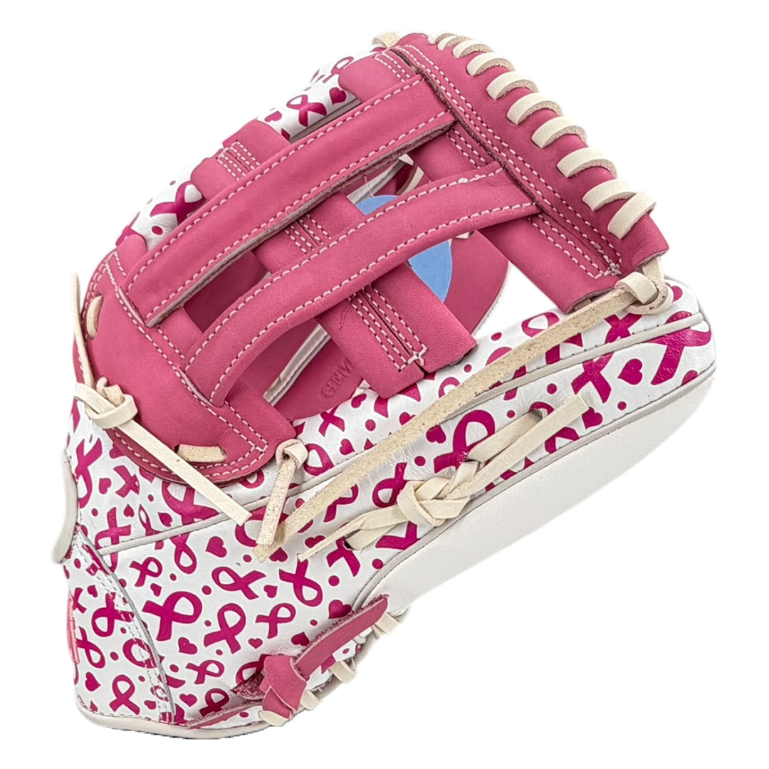 Pink ribbon baseball glove