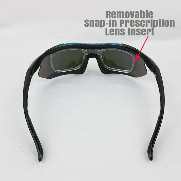 Gator Gear Multi-Lens Sunglasses Kit - Blue/Black (w/ Prescription Lens Insert) - Smash It Sports