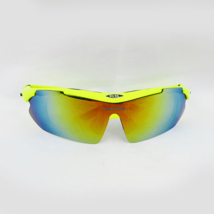 Gator Gear Multi Lens Sunglasses Kit Neon Yellow w Prescription Lens Insert