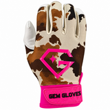 Gem Glove Opalite Batting Glove - Cow Print