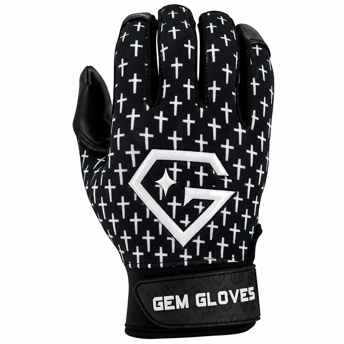 Gem Glove Opalite Batting Glove - Cross Fade Black/White