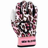 Gem Glove Opalite Batting Glove - Pink Leopard
