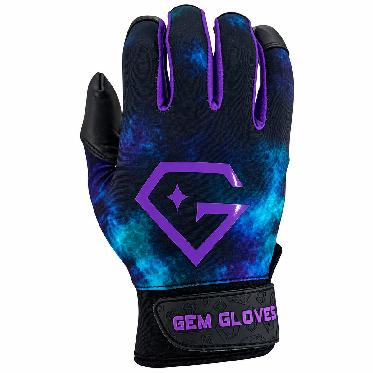 Gem Glove Opalite Batting Glove - Purple/Teal Tie Dye