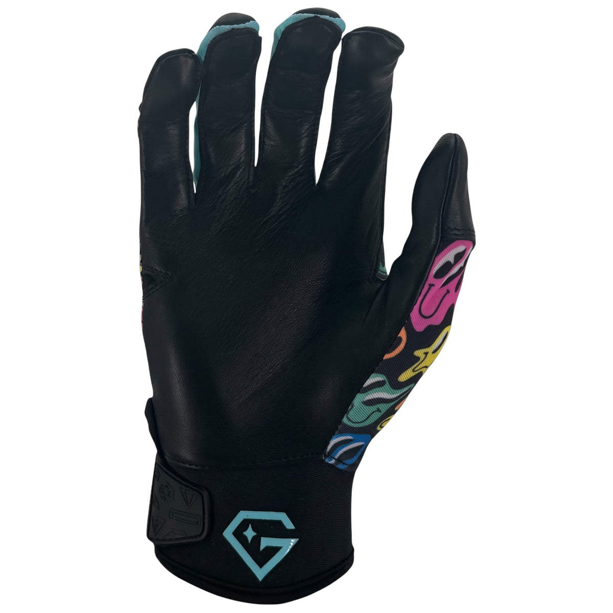 Gem Glove Opalite Batting Glove - Smiley Drip Black