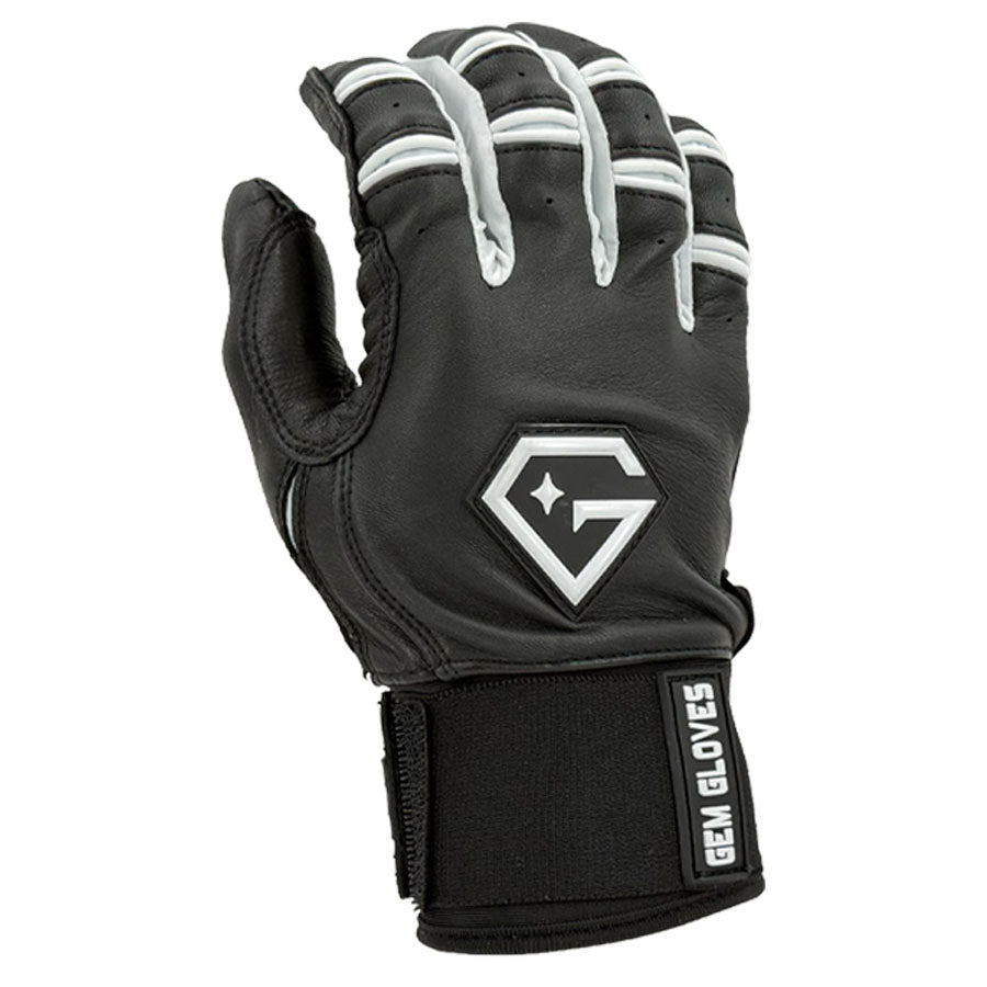 Gem Glove Prospector Long Cuff Batting Glove - Black/White