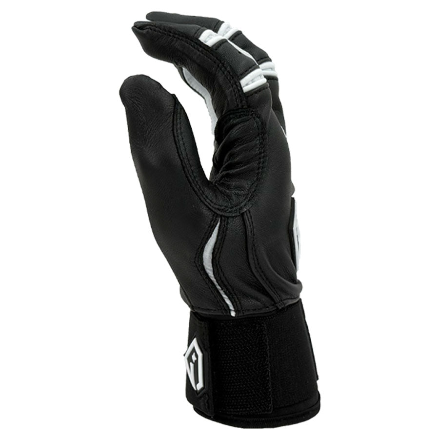 Gem Glove Prospector Long Cuff Batting Glove - Black/White