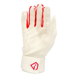 Gem Glove Prospector Long Cuff Batting Glove - White/Red