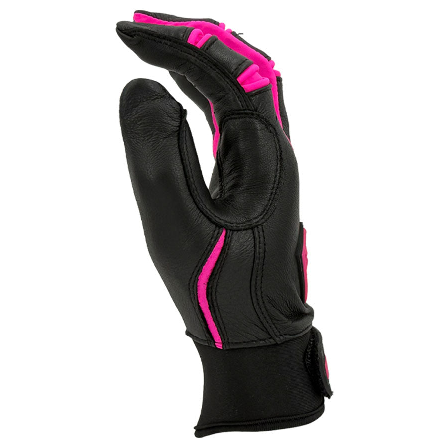 Gem Glove Prospector Short Cuff Batting Glove - Black/Pink