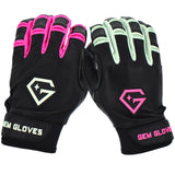 Gem Glove Prospector Short Cuff Batting Glove - Black/Pink/Mint
