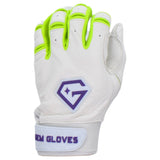 Gem Glove Prospector Short Cuff Batting Glove - White/Purple/Green