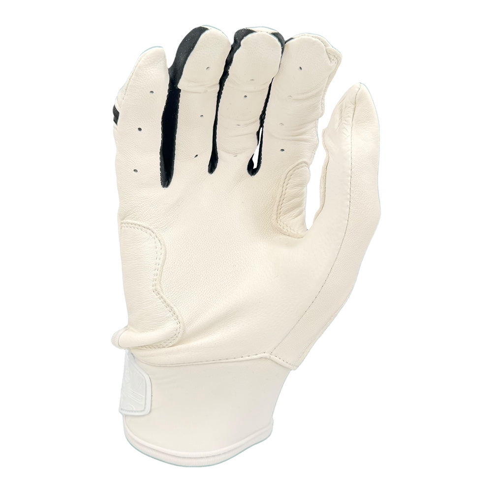 Gem Glove Prospector Short Cuff Batting Glove - White/Black