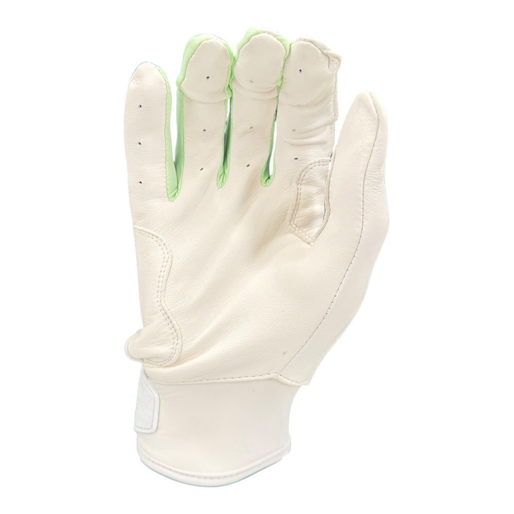 Gem Glove Prospector Short Cuff Batting Glove - White/Mint